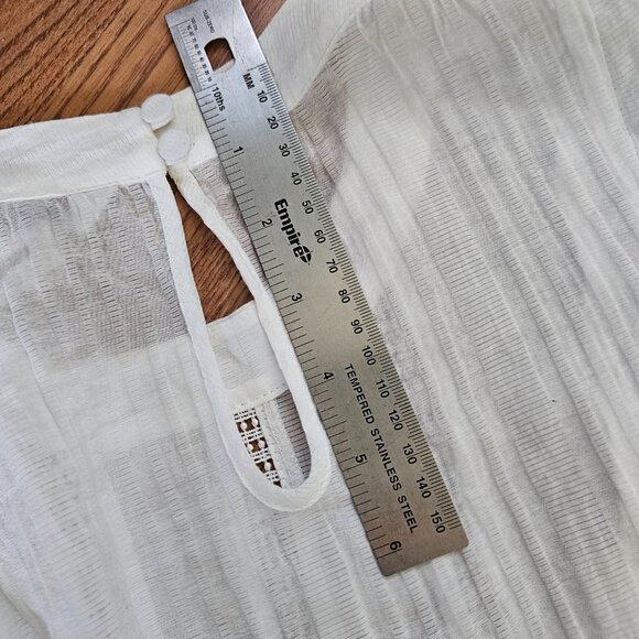 Club Monaco Ruffle Front Top, S, White - Picture 6 of 11